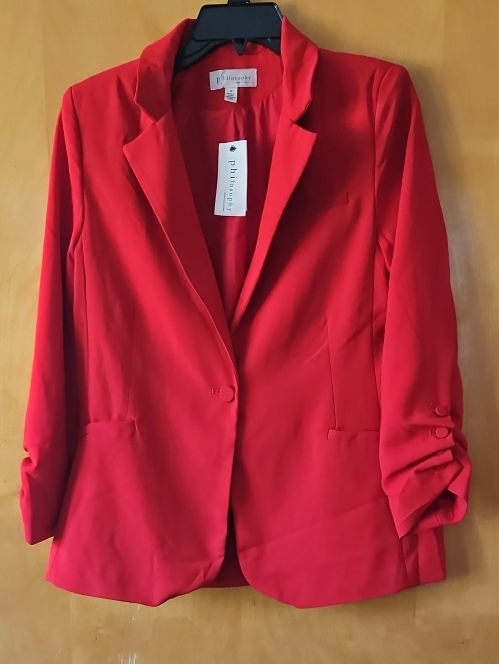 Philosophy Red Single-Button Women's Blazer